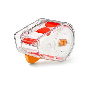 Sticker Dispenser Suitable for roll Stickers, 300 Pieces of 1-inch red dot Stickers, and Circular Color-Coded Labels; Ideal for Offices and Student classrooms