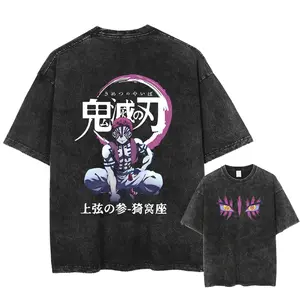 Demon Slayer Vintage T-shirts V4, Acid Wash Shirt,Anime Clothing, Gif for men, Y2K shirts