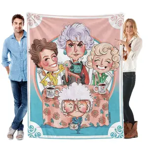 The Golden Girls "Shady Pines" Coffee Table Scene Premium Fleece Blanket – Classic Sitcom Fan，cozy season gift，travel multi-purpose blanket，cozy home decor accessory， woman girl gift，cool mom gift