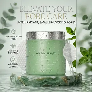 Toner Pads – AHA/BHA Dual-Action Exfoliate and Hydrate All in One – Soothing Formula for Sensitive Skin – Reduces Blackheads and Blemishes- 70 Gentle Textured Pads – Korean Skincare