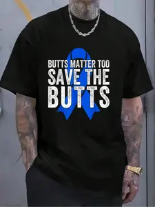 100% Cotton Funny Colon Cancer Shirt Colon Cancer Awareness Support T-Shirt Women's Men's Graphic Tee Crew Neck summer vacation Tops