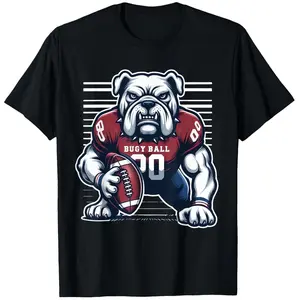 Stylish Casual Tee Featuring Bulldog Football Mascot Ideal Gift for Sports Enthusiasts and Family Members Perfect for Summer Wardrobe