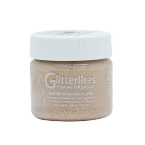 Angelus Glitterlites Paint - Desert Gold, Flexible Acrylic Glitter Paint, Will Not Crack Or Peel