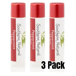 Southern Natural Peppermint Lip Balm - Soft and Refreshing Formula, Delicious Peppermint Flavor, Skincare Comfort Oil Sunflower Beeswax Moisturizing Scent Cocoa Butter Shea Butter Moisture