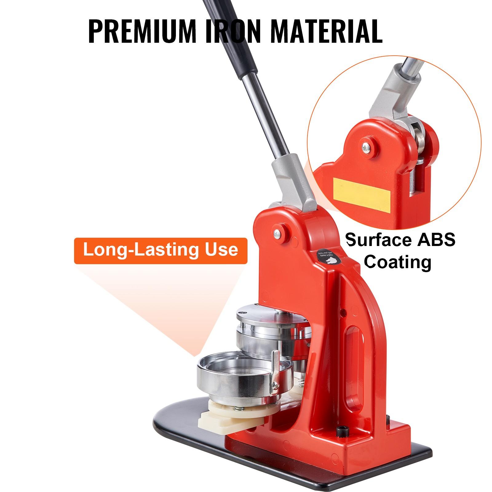 Button Maker Machine For Custom Badges And Pins, 3 Inch (75mm) Press Kit With 500 Parts, Badge Pin Press Tool, DIY Craft Equipment, Button Making Starter Kit, Adjustable Lever, Durable Steel Construction, Includes Parts And Guide