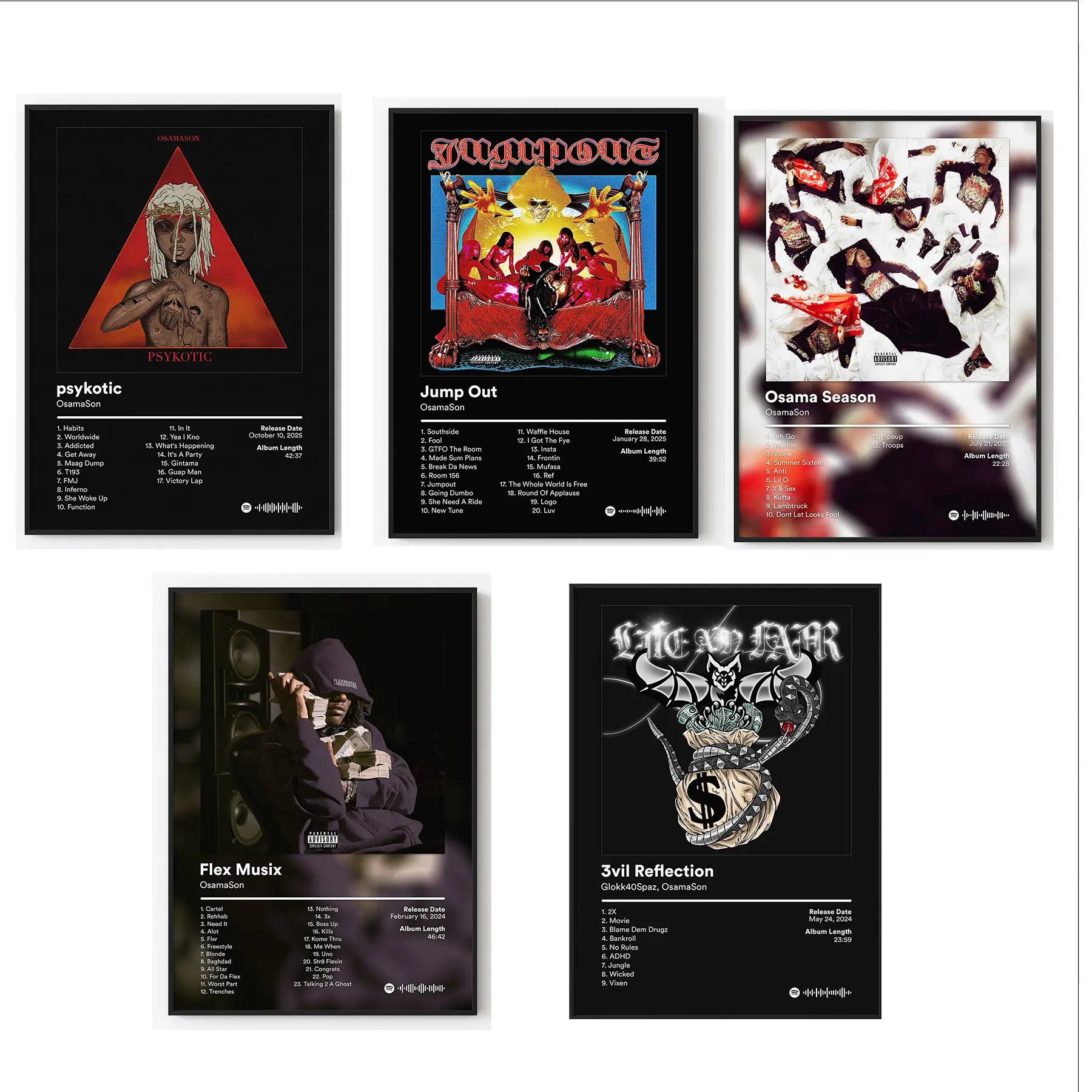 Osamason Album Cover Wall Art Poster HD Print Unframed Aesthetic Room Home House Modern Wall Decor Trendy Gift.