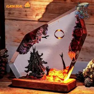 Handmade Dark Lord Power Ring Resin Sculpture – Unique Fantasy-Inspired Epoxy Art, Collectible Model, Desk Display, Gift for Him & Home Decor