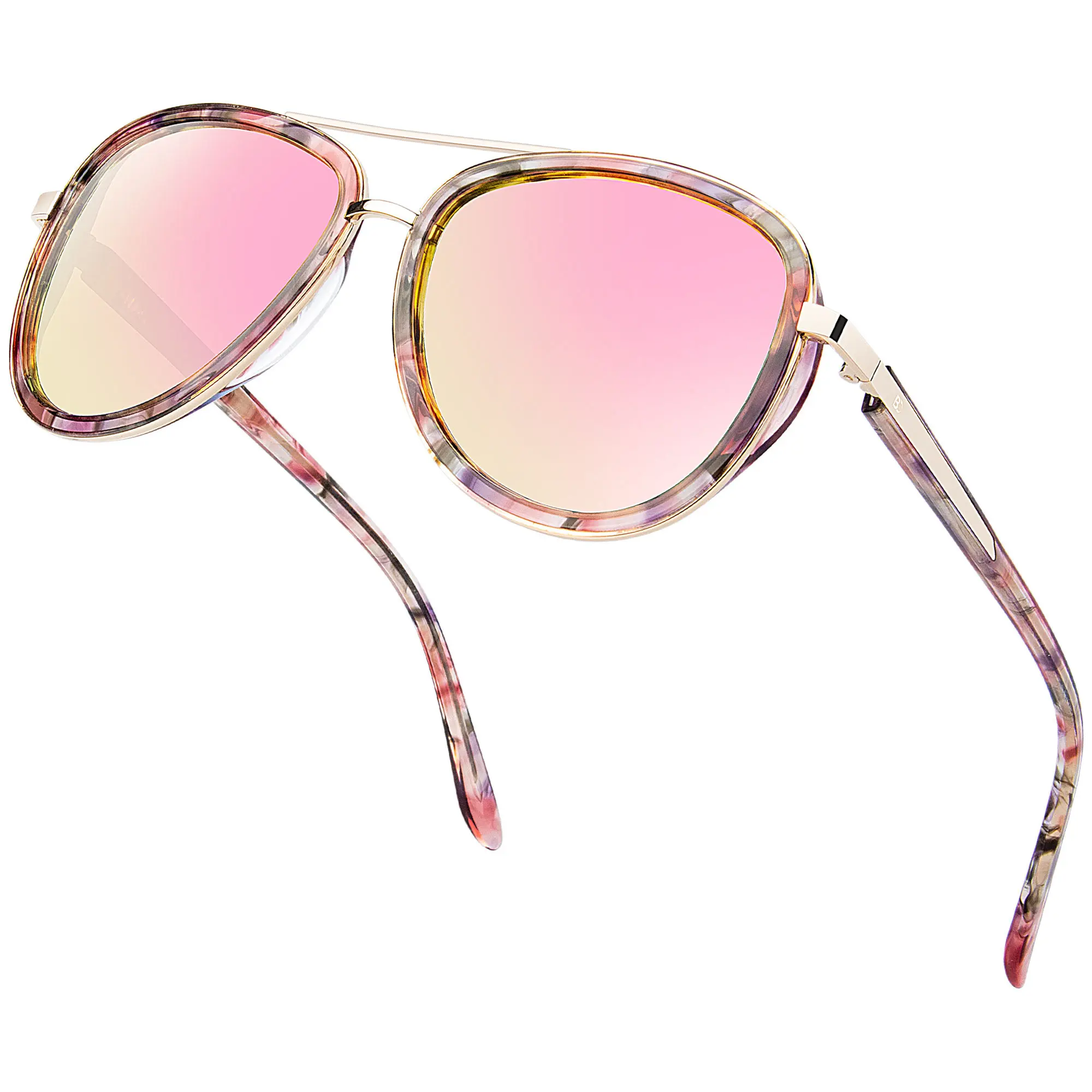 Women's Vintage Polarized Sunglasses - High Quality UV-Protection Retro Mirrored Shades with Acetate Frames, Trendy Casual Sunglasses BC2001, High Quality Sunglasses, Sunglasses Frames