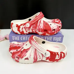 Tie Dye Garden Clogs for Women Men, Lightweight Foam Slip On Sandals with Pivoting Heel Strap, Breathable Water Friendly Beach Pool Shower House Slippers, Summer Outdoor Walking Shoes, Comfortable Ventilated Casual Clog, Indoor Outdoor Footwear Daily