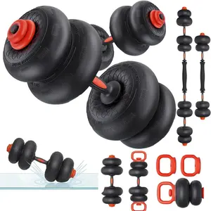 Yoleo Adjustable Dumbbell Set, 45LBS Free Weight Set with Connector, 5-in-1 Dumbbells Set Includes Barbell, Kettlebells, Push Up Stand & Weight Plates, Exercise & Fitness Dumbbells for Home Gym Suitable for Men/Women