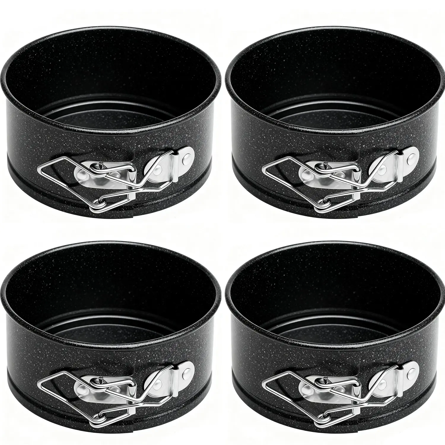 4-Inch Mini Springform Pan Set - 4 Piece Small Nonstick Bake Cheesecake Pan for Mini Cheesecakes, Pizzas and Quiches, Bakeware, Baking Pans