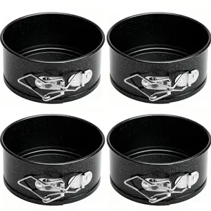 4-Inch Mini Springform Pan Set - 4 Piece Small Nonstick Bake Cheesecake Pan for Mini Cheesecakes, Pizzas and Quiches, Bakeware