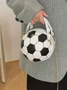 Fashionable Football-Shaped Handbag, Stylish Chain Crossbody Bag, Durable Shoulder Bag, Everyday Bag for Women, Perfect Gift for Friends