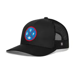 Buffalo Trucker Hat  |  Black BUF X Football Snapback