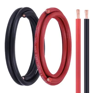 6 Gauge  , 5FT Red + 5FT Black 6 AWG Welding , Stranded -Free Copper Wire for Automotive, , Solar, Marine and Generator