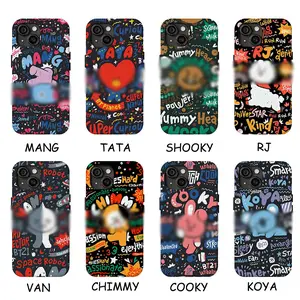 Cartoon Funny BT21 Kpop Phone Case, Suitable for iPhone 17/16/15/14/13/12/11 Pro Max/Plus and Samsung Galaxy S23/22/23/24/25/26 Ultra, Gift for Fan