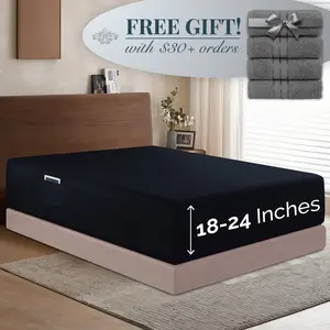 Mocassi Extra Deep Pocket 18"-24" Single Fitted Sheet for High Mattress, Moody Shades