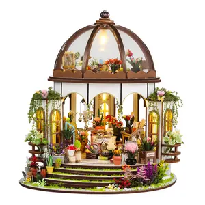 Sky Garden DIY Exquisite 3D Miniature Dollhouses Bookshelf Room Decorations Mini Craft Kits Living Room Tabletop Holiday Gifts for Thanksgiving Halloween Christmas Birthdays Tools Glue Batteries Not Included