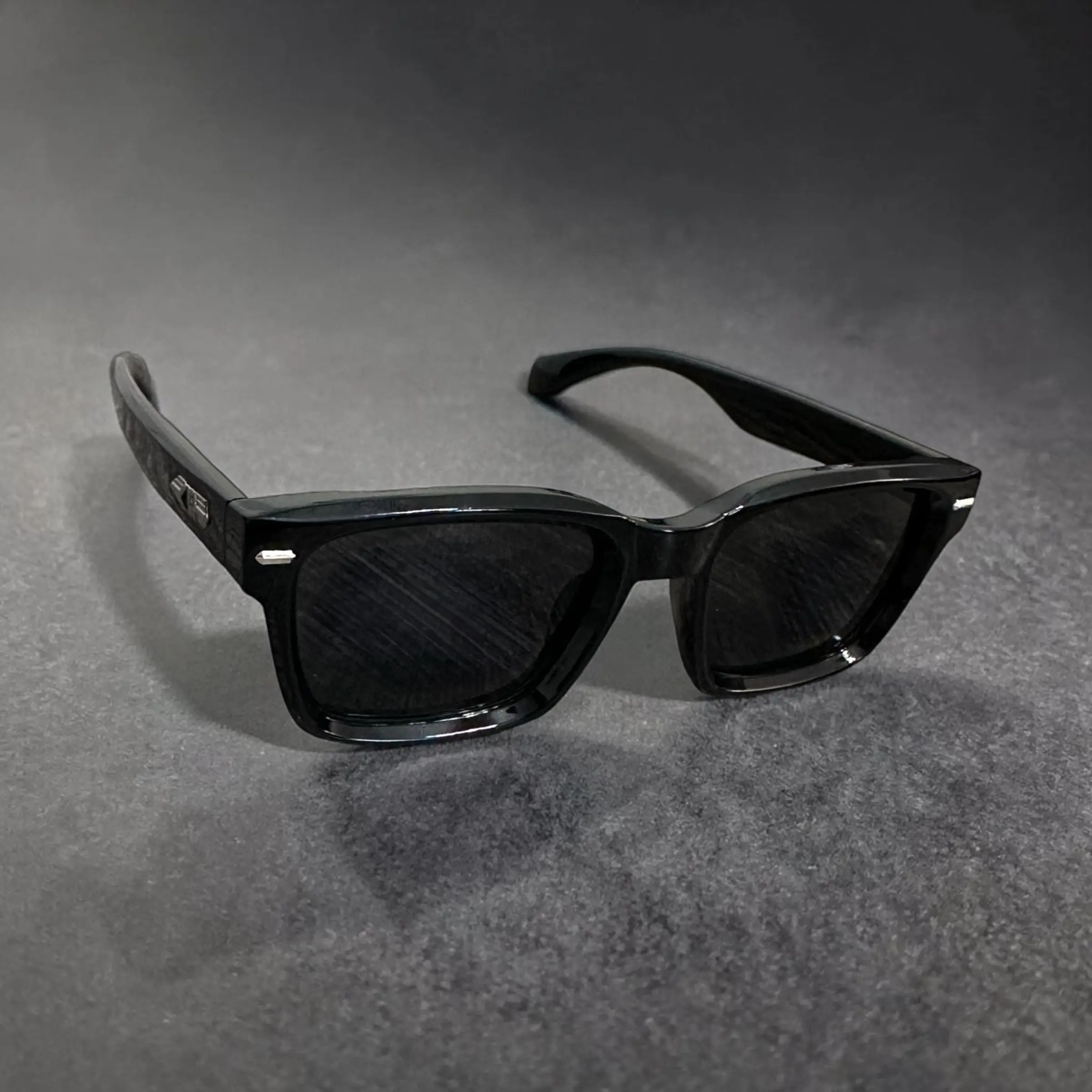 Riding Sunglasses in Sleek Gloss Black, Durable Plastic Frame with Anti-Glare Lenses for Motorcycle and Daily Driving, Lightweight & Comfortable, Durable Build, Midnight Blackout, Motorcycle Riders, Outdoor Use, Eyes
