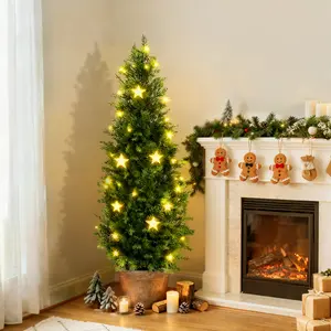 Outdoor Christmas Tree, Realistic Artificial Norfolk Pine, Artificial Cedar Tree, Festive Xmas Decor for Home, Yard, Porch & Indoor Party Decorations, Holiday Decoration