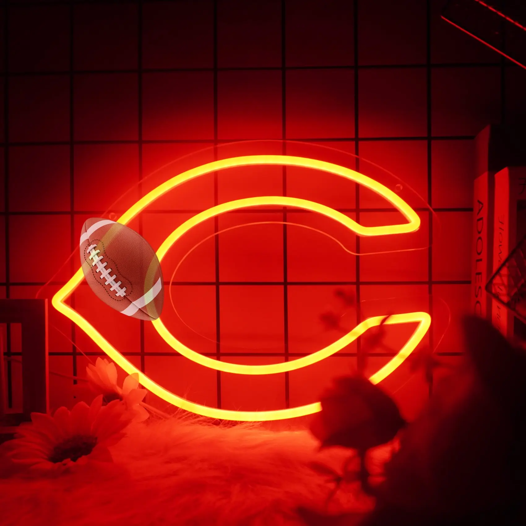 Football LED Neon Light - Led Decoration Lamp, Home Wall Plaque Sign, Adults' Game Night Accent Lighting, Man Cave Bar Dorm Decor, Birthday Gift, Atmosphere Night Light