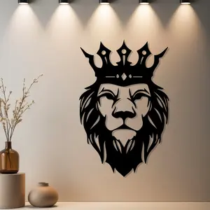 HousewarmingGift|1pc Lion King Metal Wall Art Wall Art, Lion King Metal Wall Art Decoration with Premium Finish - Ideal Gift for Fall Decor & Bridal Shower & Halloween & Housewarming & Christmas & Anniversary (Xmas Gift) - Home Wall Art for Living