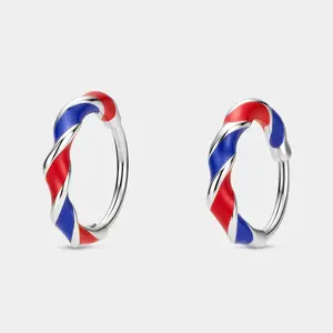 OUFER July 4th Twist Epoxy Nostril Piercing Nose Piercing Hinged Segment Nose Ring