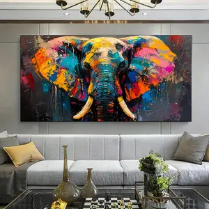 1pcs framed canvas painting - modern painting elephant canvas painting art for living room modern canvas poster for bedroom and living room decoration