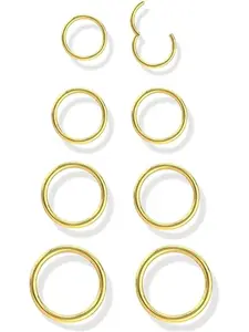 8 Pcs 16G/18G 316L Steel Nose Rings Set, Hoops Septum Rings Lip Ring Hypoallergenic Nose Clicker Ring Tragus Helix Cartilage Daith Rook Sleeper Earring Body Piercing Jewerly for Women Men, Nose Ring Jewelry
