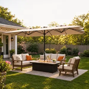 13FT Double-Sided Patio Umbrella for Backyard Dining, Poolside Shade, and Deck Lounging