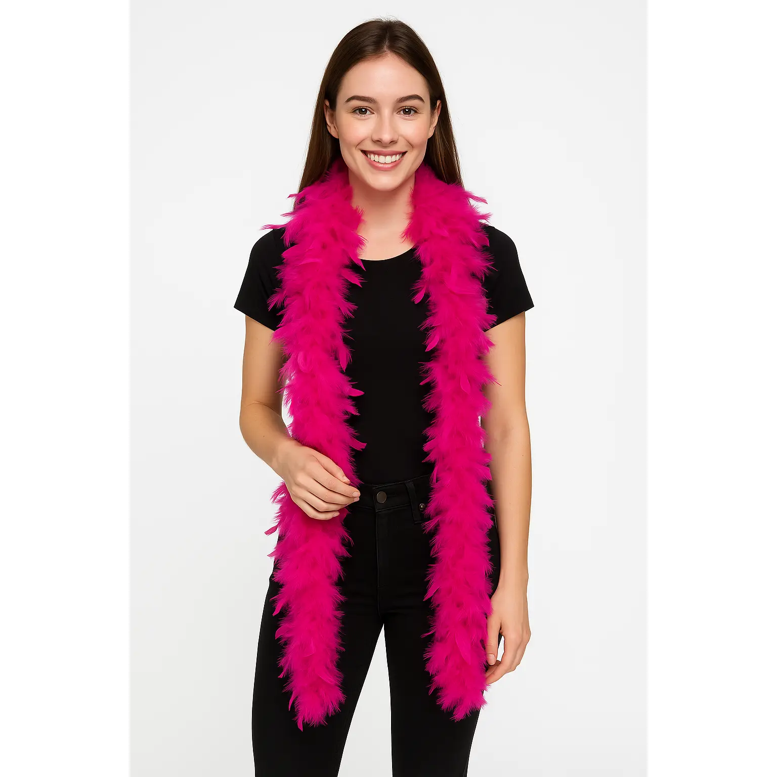 Bright Pink Feather Boa - 72" Costume Accessory