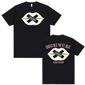 Men's Classic Saiko Cosas Que No Te Dije Print T-Shirt Short Sleeve Gift Tee Relaxed Fit Top Short Sleeve Tee