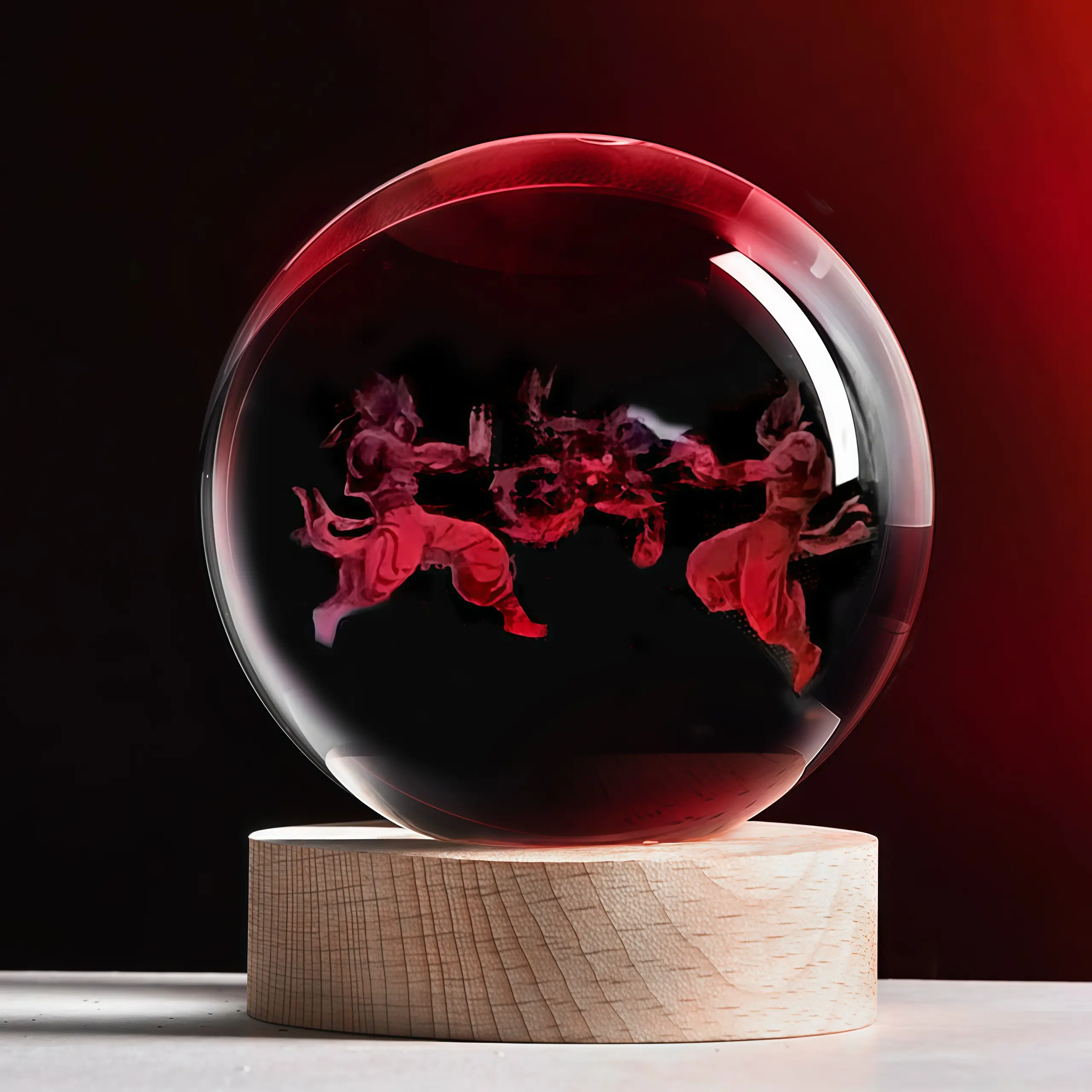 3D anime character crystal ball 60mm - anime statue glass combat character decoration, suitable for rooms, birthdays, couple souvenirs, paperweights