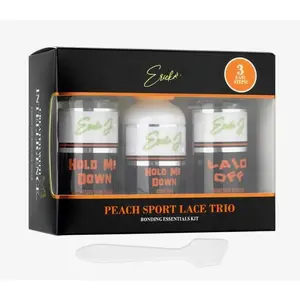 . Peach Lace Application System Trio Kit -  Guard, Hold Me Down Adhesive & Laid Off Adhesive Remover - Complete Wig Installation Solution,  &  Resistant