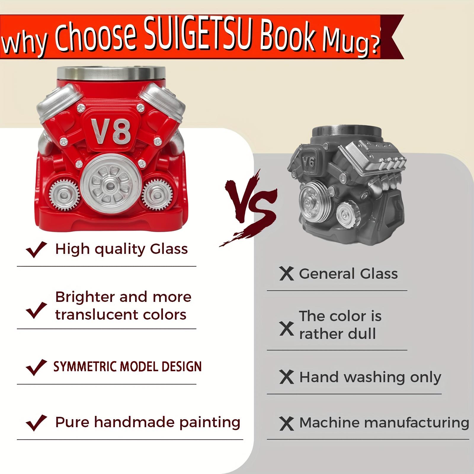 V8 Engine Coffee Mug Stainless Steel Insulated Handle 3D Car Lover Gift Automotive Enthusiast Cup Unique Novelty Drinkware Men Gift Birthday Decor Heavy Duty