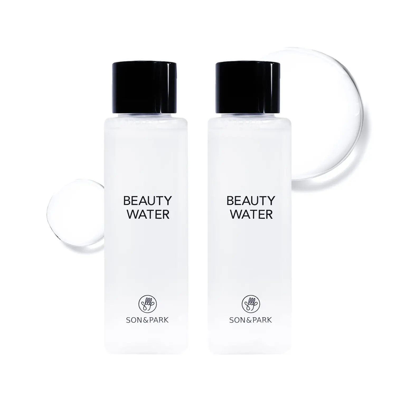 SON&PARK Beauty Water 60ml * 2 Set (2.02 fl. oz) | Travel Size Rose Water Toner with Witch Hazel | Acne Treatment for Acne Prone Skin | Hydrating Exfoliating Daily Facial Cleanser | Korean Skin Care for Face