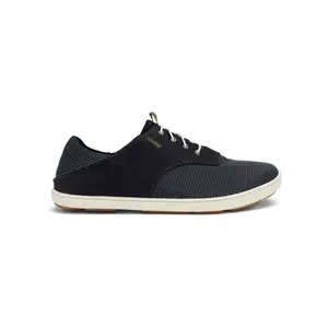 Olukai Nohea Moku Men’s No Tie Boat Breathable Shoes - Black