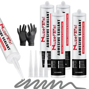 Cement Crack Filler, Self-Leveling Sealant, Concrete Crack Repair Sealant for Horizontal Surfaces, 10.1 fl.oz (4 Pack, Gray)