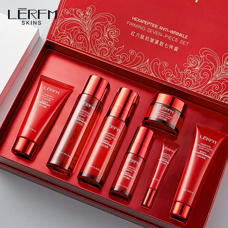 Hexapeptide Firming Seven-Piece Set, Moisturizing and Hydrating Balm, Multi-Pack Face Care, No Alcohol or Aerosol, Non-Flammable, Moisturizing Hydrating Kit