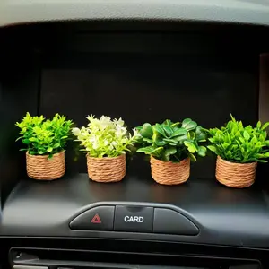 4 Piece Car Interior Set, Mini Plant Car Decor, Dashboard Decoration, Unisex Car Accessories, Stylish and Functional Car Essentials, Car Trinkets, Car Interior Decorative, Car Interior Accessory