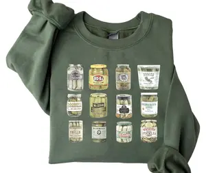 Vintage Canned Pickles Sweatshirt, Canning Season Shirts Clothing Casual