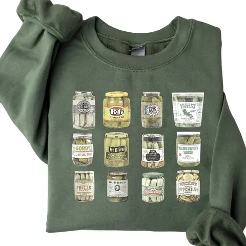 Vintage Canned Pickles Sweatshirt, Canning Season Shirts Clothing Casual
