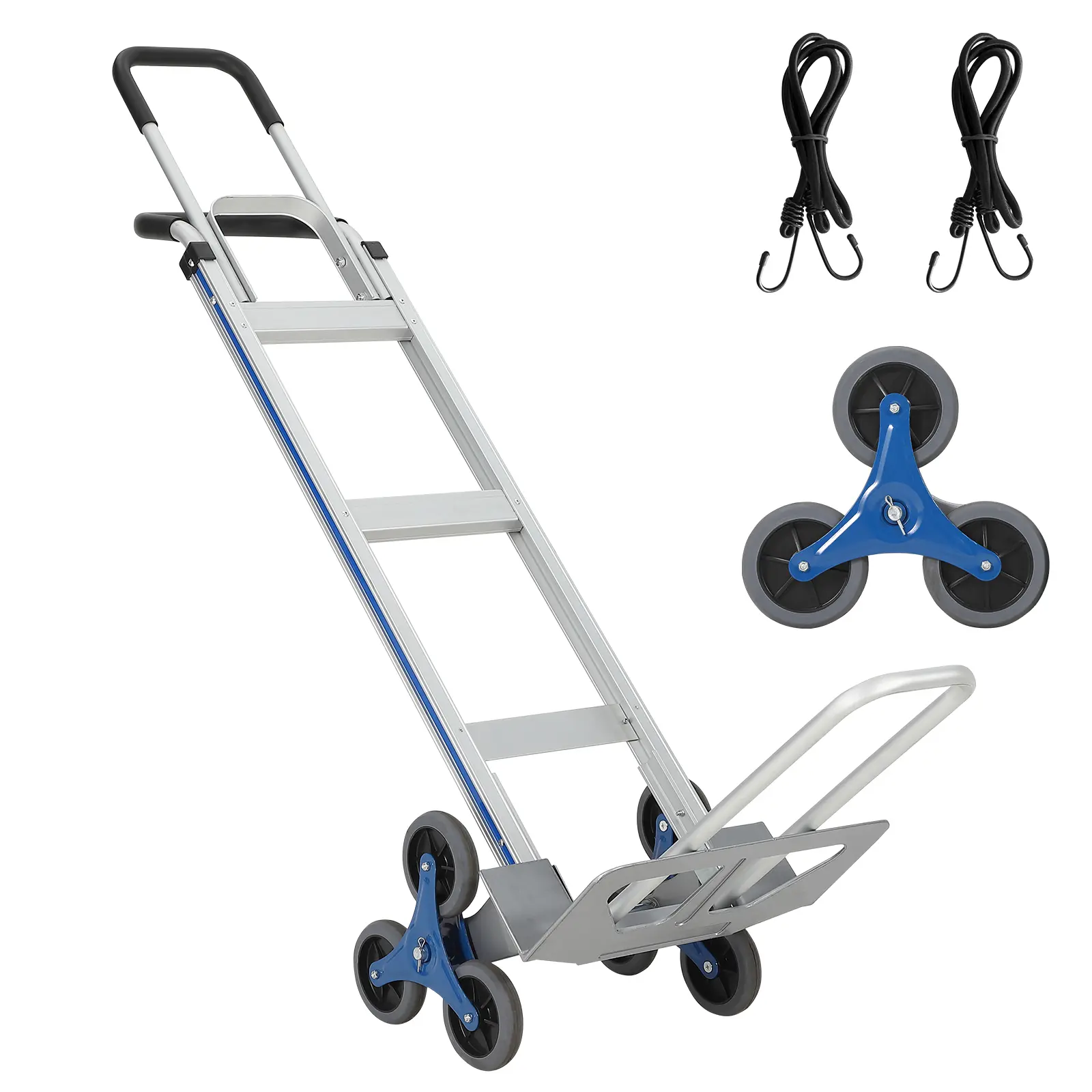 COZONY 2-in-1 Aluminum Hand Truck Dolly with Extendable Base, 600Lbs Capacity