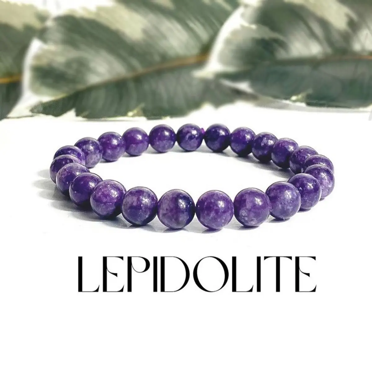 Natural Lepidolite Healing Bracelet - Handmade Adjustable 8mm Gemstone Crystal Elastic Stretch Bracelet for Mother's Day Relaxation Emotional Balance