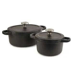 BergHOFF Leo Graphite 4pc Cast Iron Stockpot Set, 3.2qt & 5qt