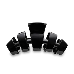 TELETIES - Jet Black - Large - Classic Hair Claw Clip - Strong Grip