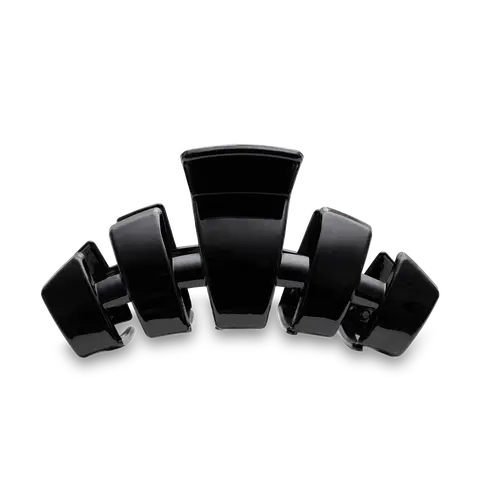 TELETIES - Jet Black - Large - Classic Hair Claw Clip - Strong Grip