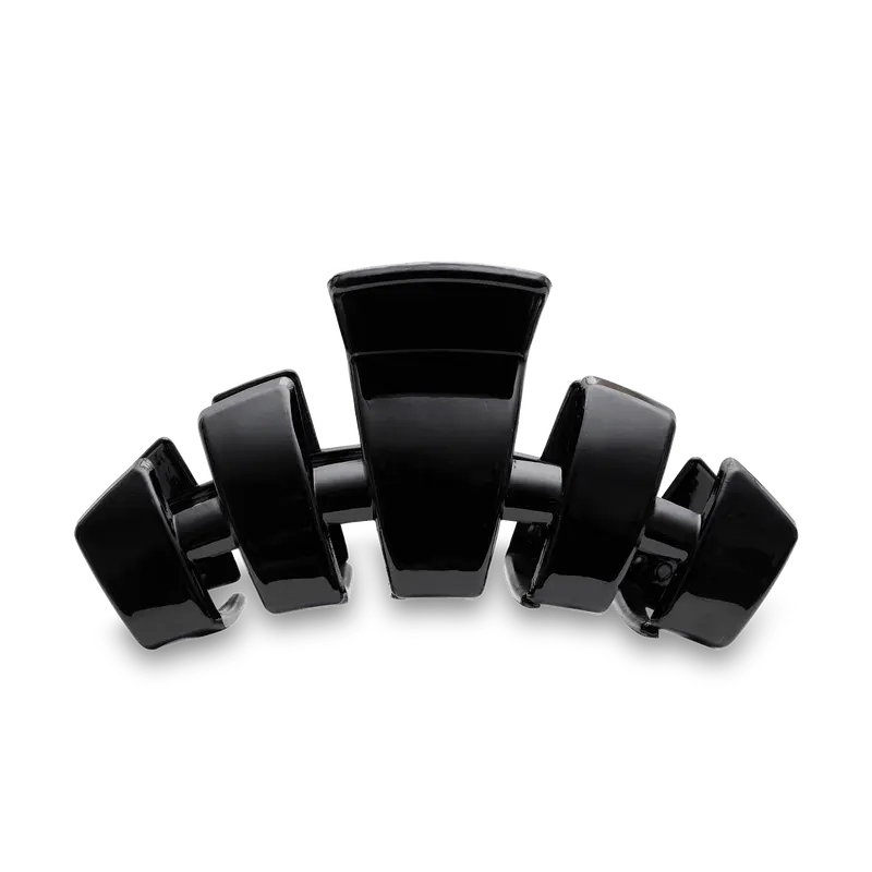 TELETIES - Jet Black - Large - Classic Hair Claw Clip - Strong Grip