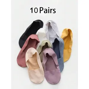 10 pairs high quality matching casual socks for women invisible low cut style breathable fabric comfortable silicone non slip bottom design perfect for all day wear