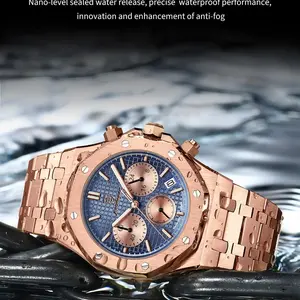 Men’s Luxury Quartz Watch – Fine Steel, Waterproof, Chronograph with Date"